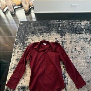 Zara Deep Red Slim Fit Shirt